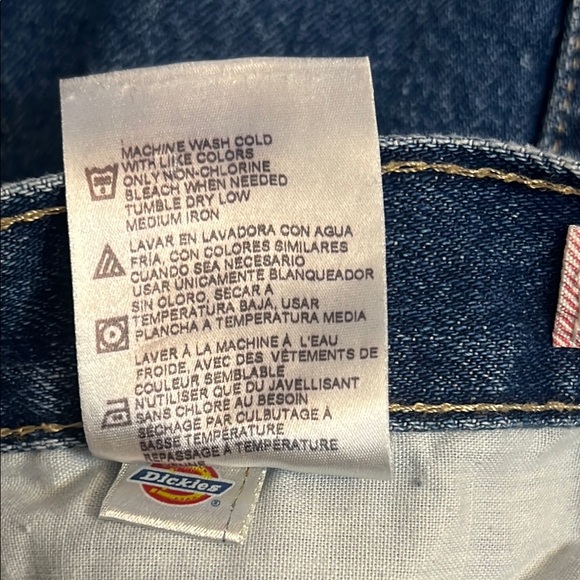 Dickies Regular Straight Denim Blue Cotton Jeans Mens 40x32 - Picture 7 of 11